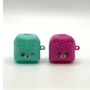 Shopkins Lot of 2 Suitcases, Turquoise & Pink, EUC